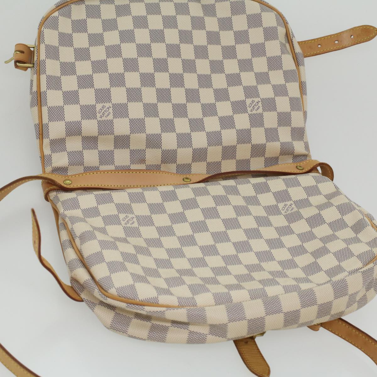 LOUIS VUITTON Damier Azur Saumur 30 Shoulder Bag N48202 LV Auth 37002SAV