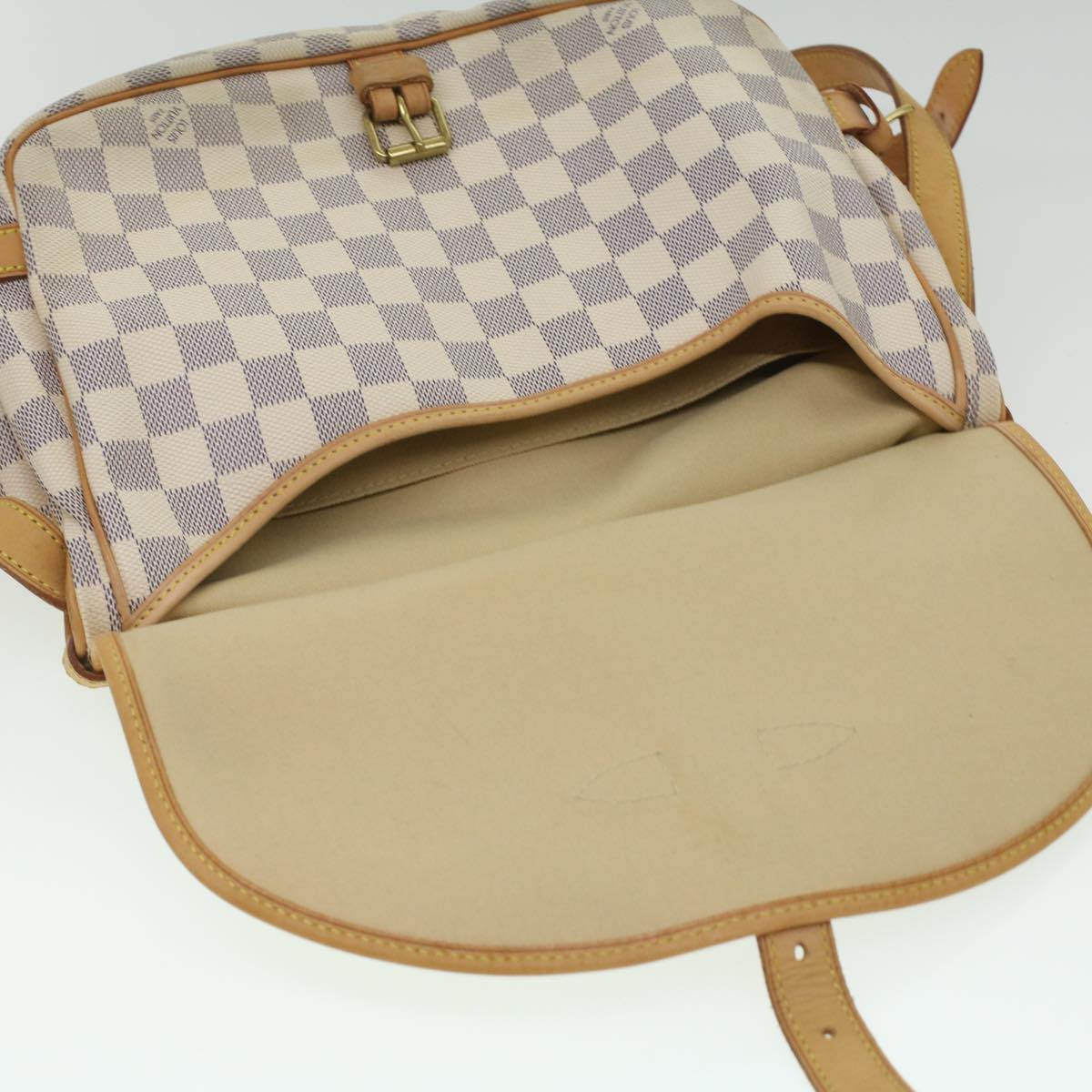 LOUIS VUITTON Damier Azur Saumur 30 Shoulder Bag N48202 LV Auth 37002SAV