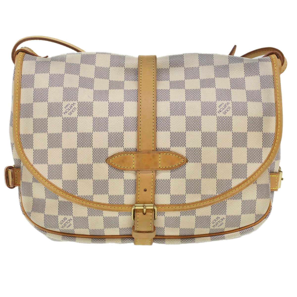 LOUIS VUITTON Damier Azur Saumur 30 Shoulder Bag N48202 LV Auth 37002SAV