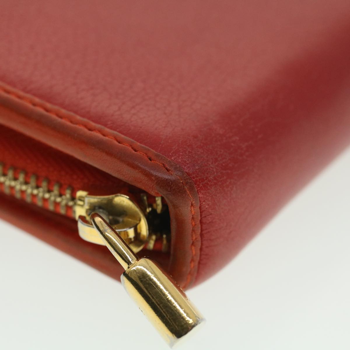 LOEWE Long Wallet Leather Red Auth 37768