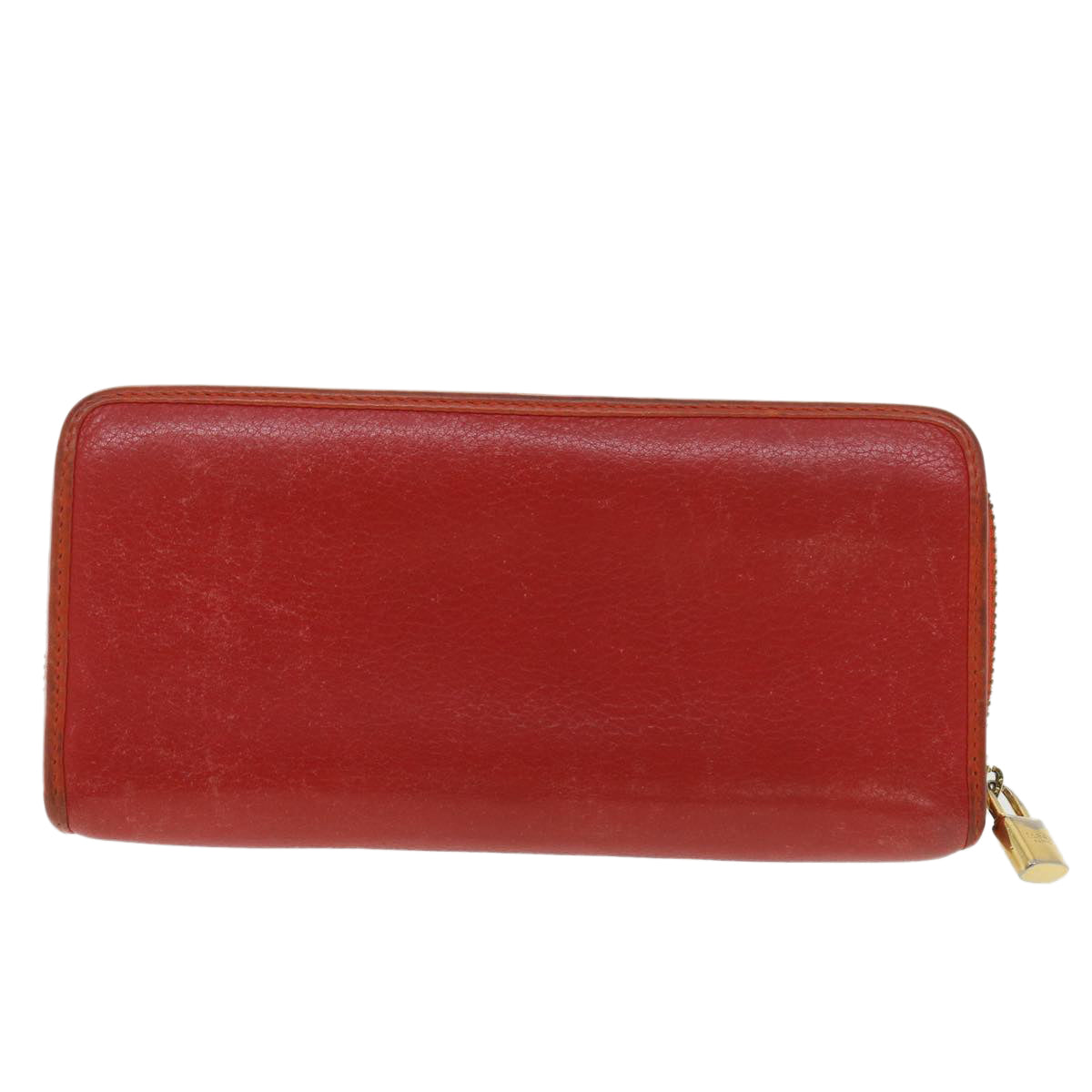 LOEWE Long Wallet Leather Red Auth 37768