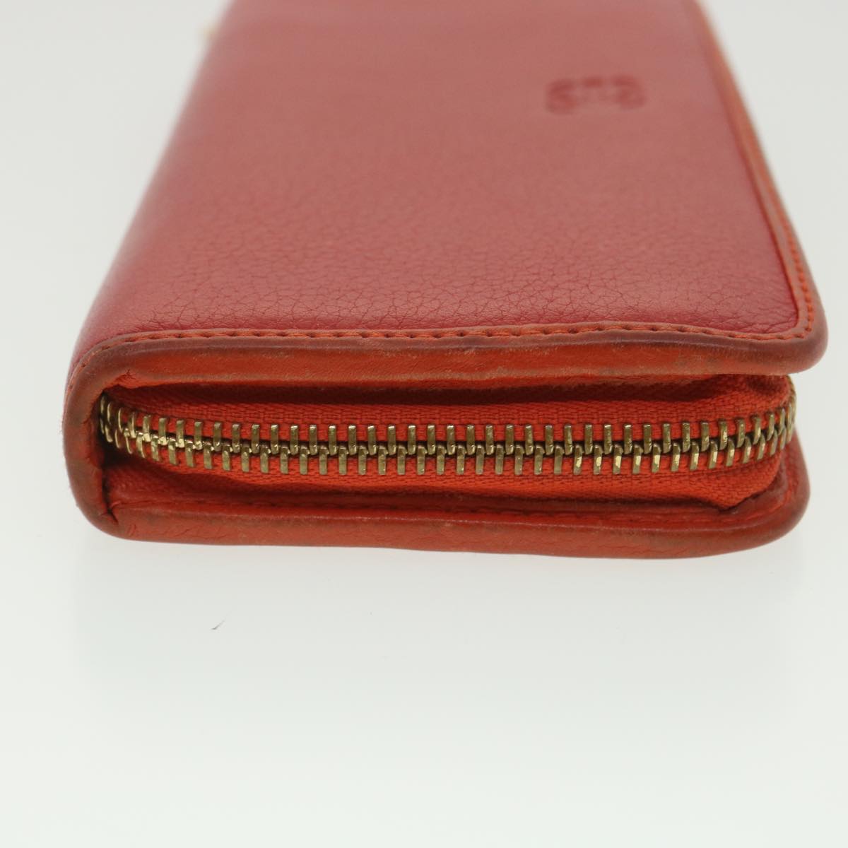 LOEWE Long Wallet Leather Red Auth 37768