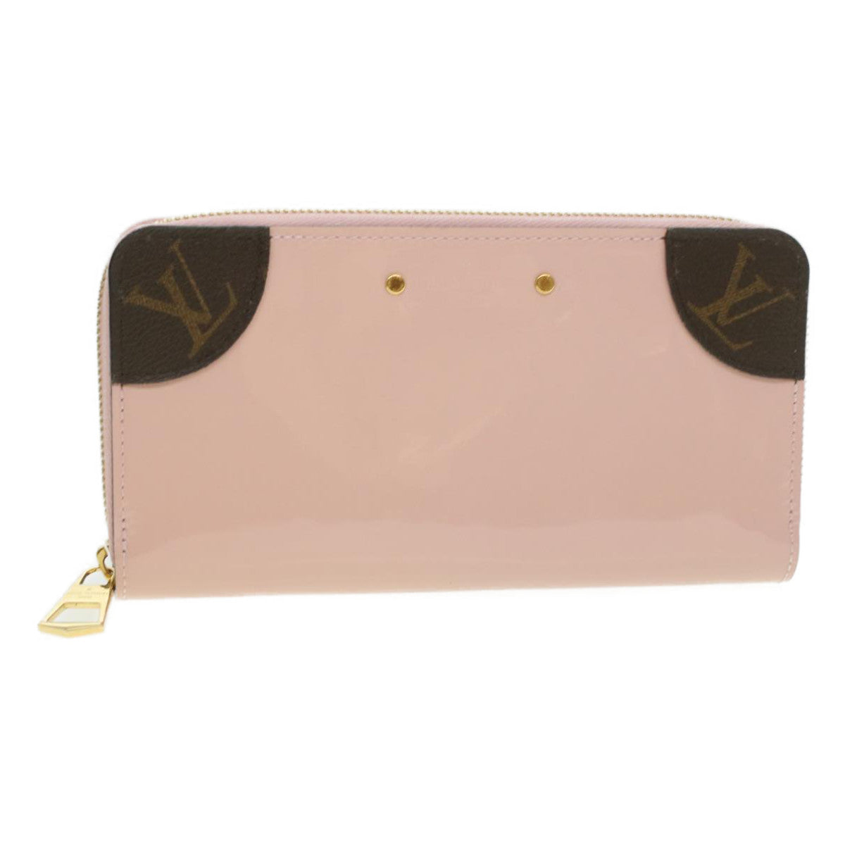 LOUIS VUITTON Vernis Zippy Venice Long Wallet Rose Valerine M62945 LV Auth 37832