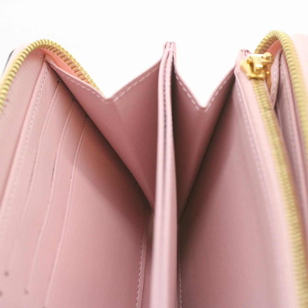 LOUIS VUITTON Vernis Zippy Venice Long Wallet Rose Valerine M62945 LV Auth 37832