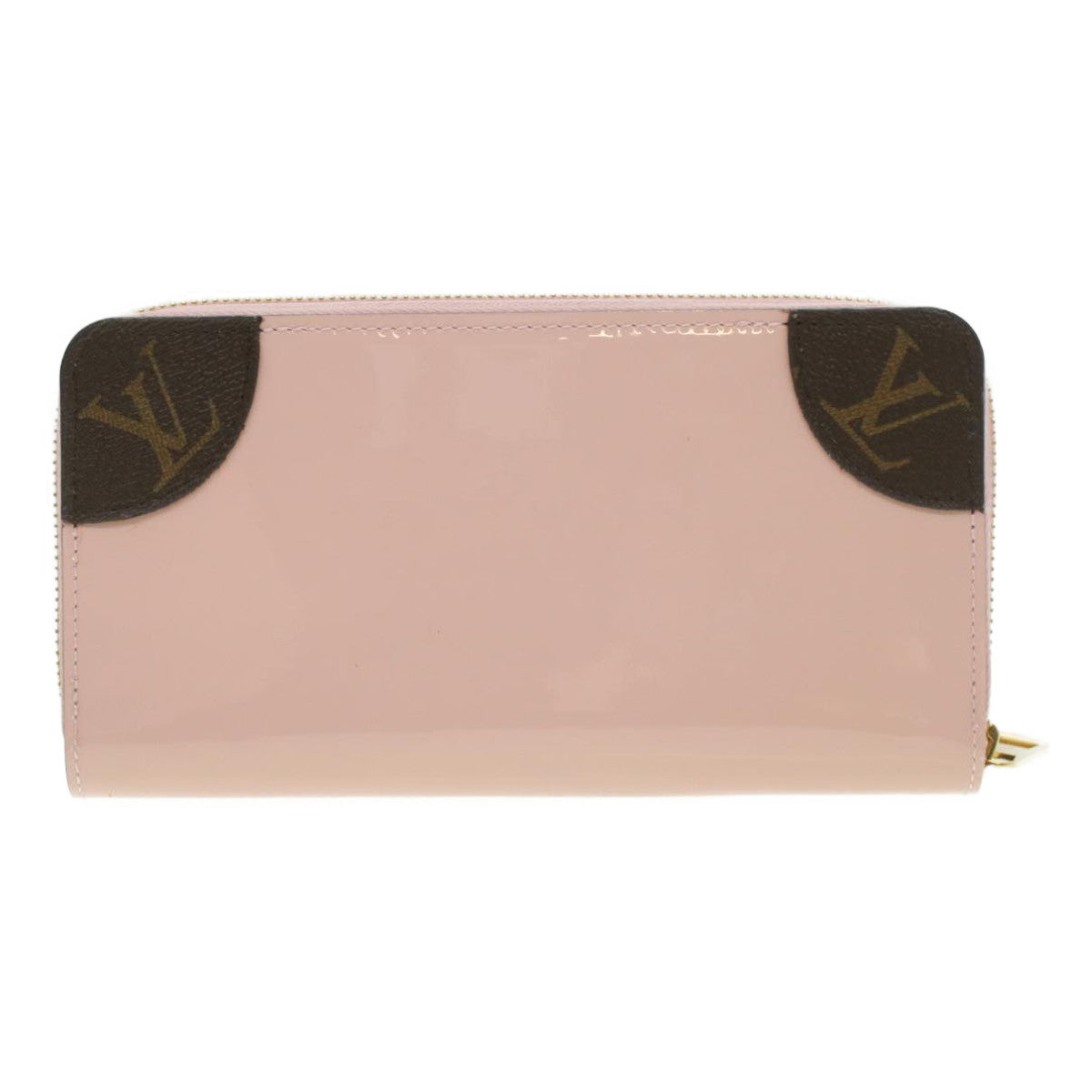 LOUIS VUITTON Vernis Zippy Venice Long Wallet Rose Valerine M62945 LV Auth 37832