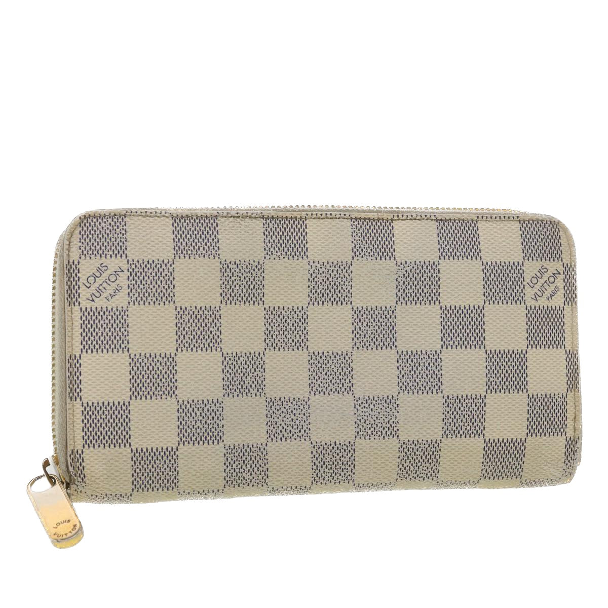 LOUIS VUITTON Damier Azur Zippy Wallet Long Wallet N60019 LV Auth 37850