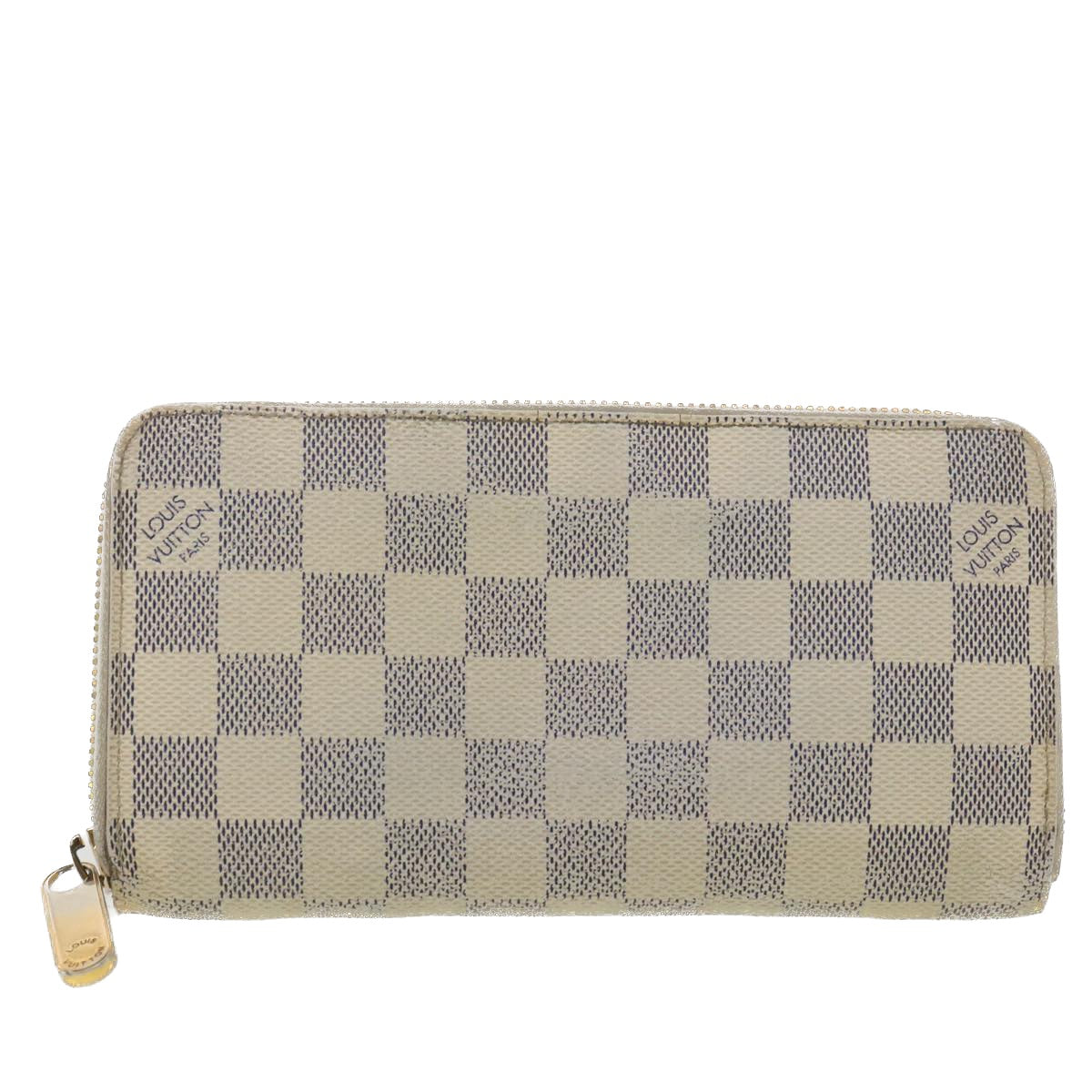 LOUIS VUITTON Damier Azur Zippy Wallet Long Wallet N60019 LV Auth 37850