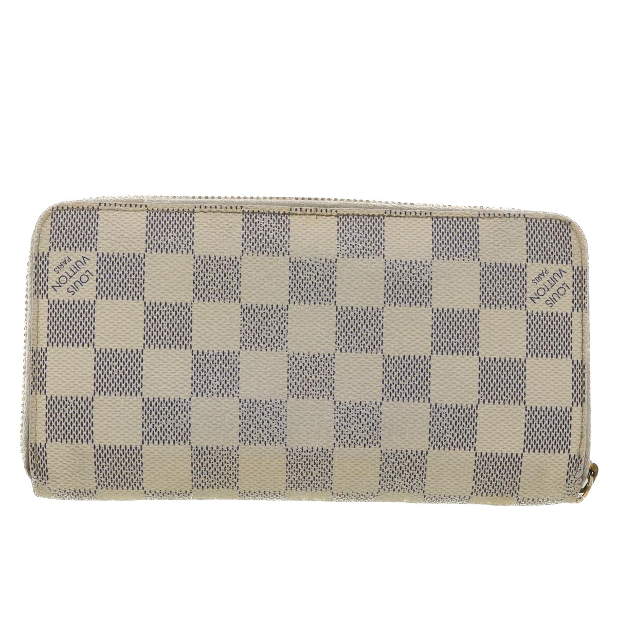 LOUIS VUITTON Damier Azur Zippy Wallet Long Wallet N60019 LV Auth 37850