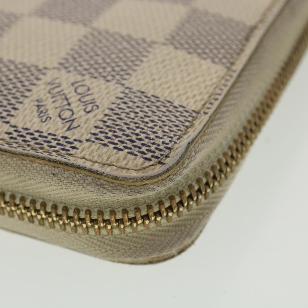 LOUIS VUITTON Damier Azur Zippy Wallet Long Wallet N60019 LV Auth 37850