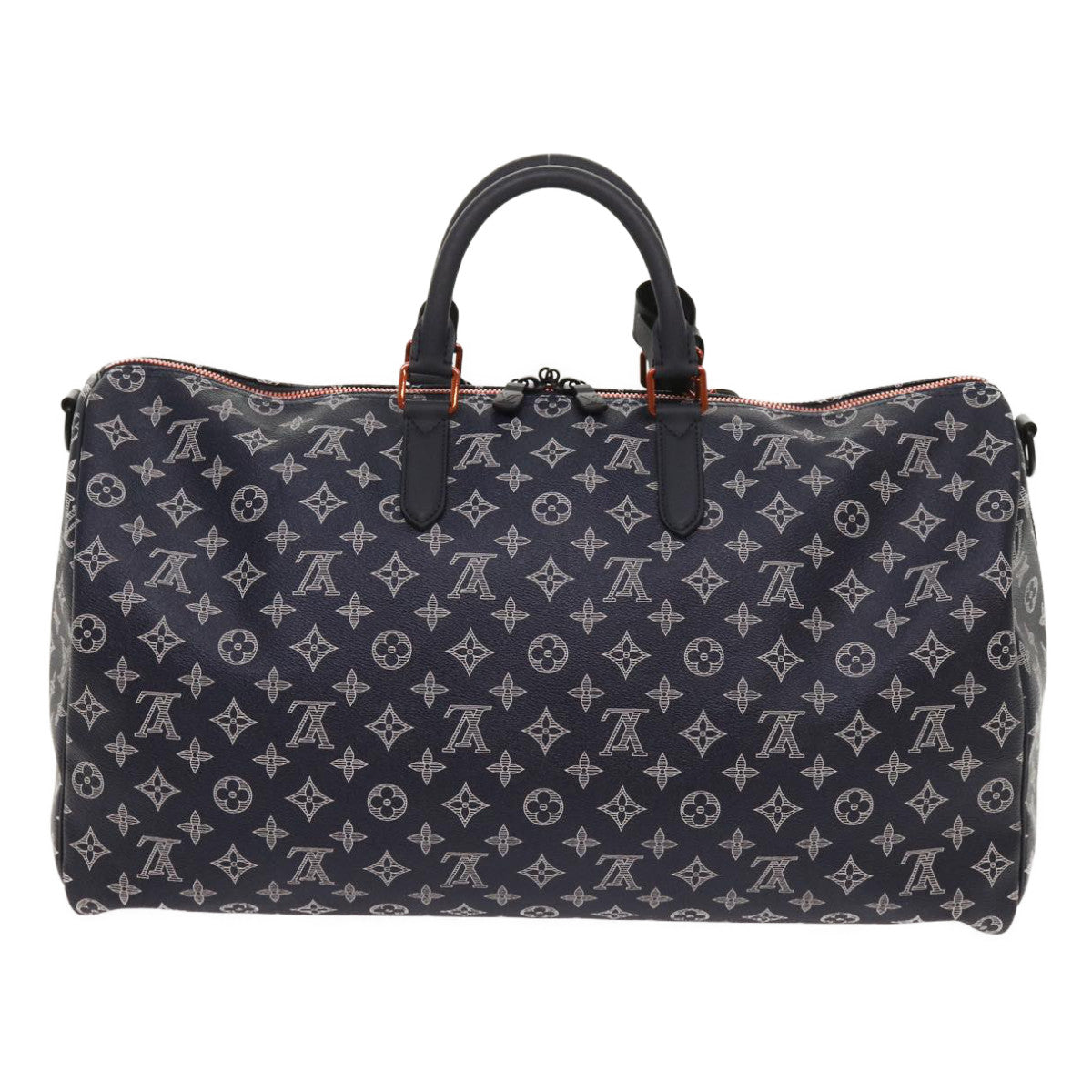 LOUIS VUITTON Monogram Ink Keepall Bandouliere 50 Bag Navy M43684 LV Auth 37879A