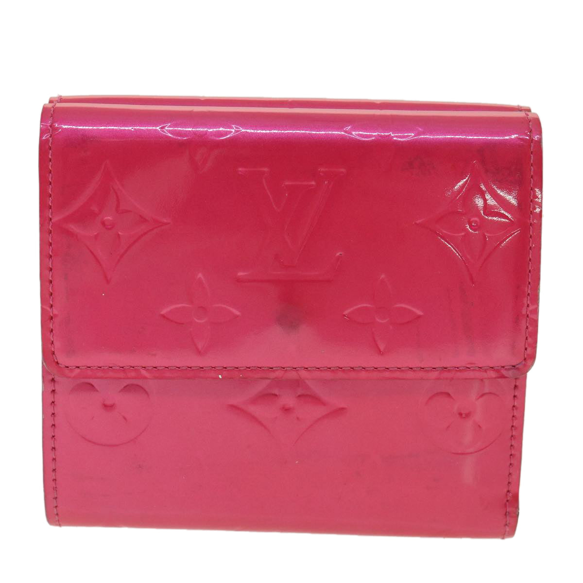 LOUIS VUITTON Vernis Portomone Bie Cult Credit Wallet Pink M91248 LV Auth 37992