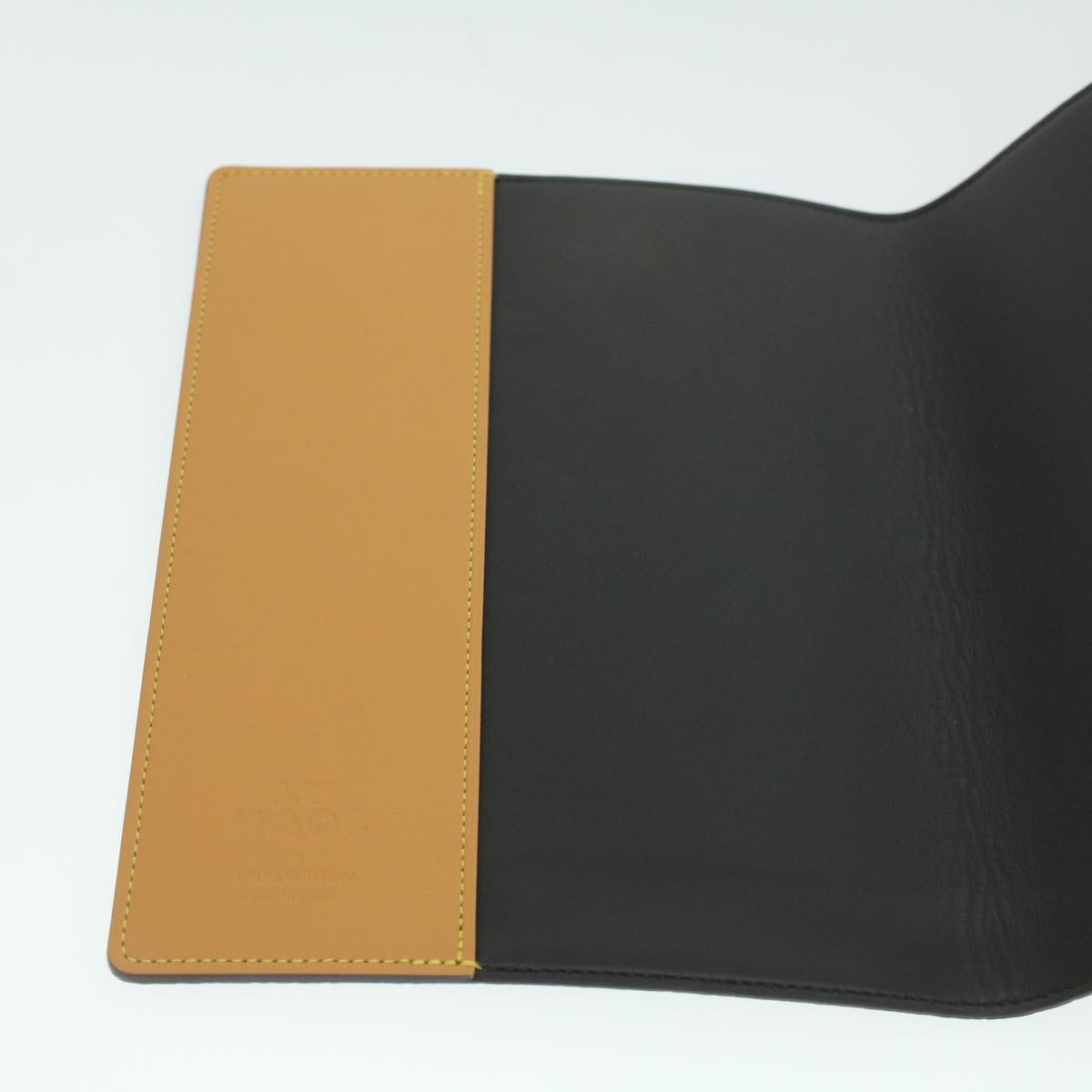 LOUIS VUITTON Stripe NIGO Quverture Carnet Cover Brown Black GI0720 Auth 38082SM