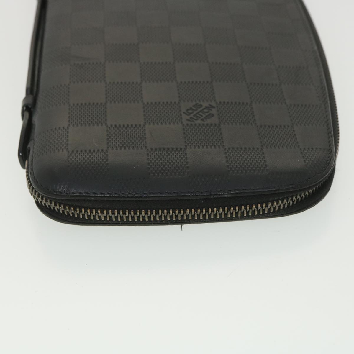 LOUIS VUITTON Damier Infini Atoll Travel Case Onyx N41380 LV Auth 38197