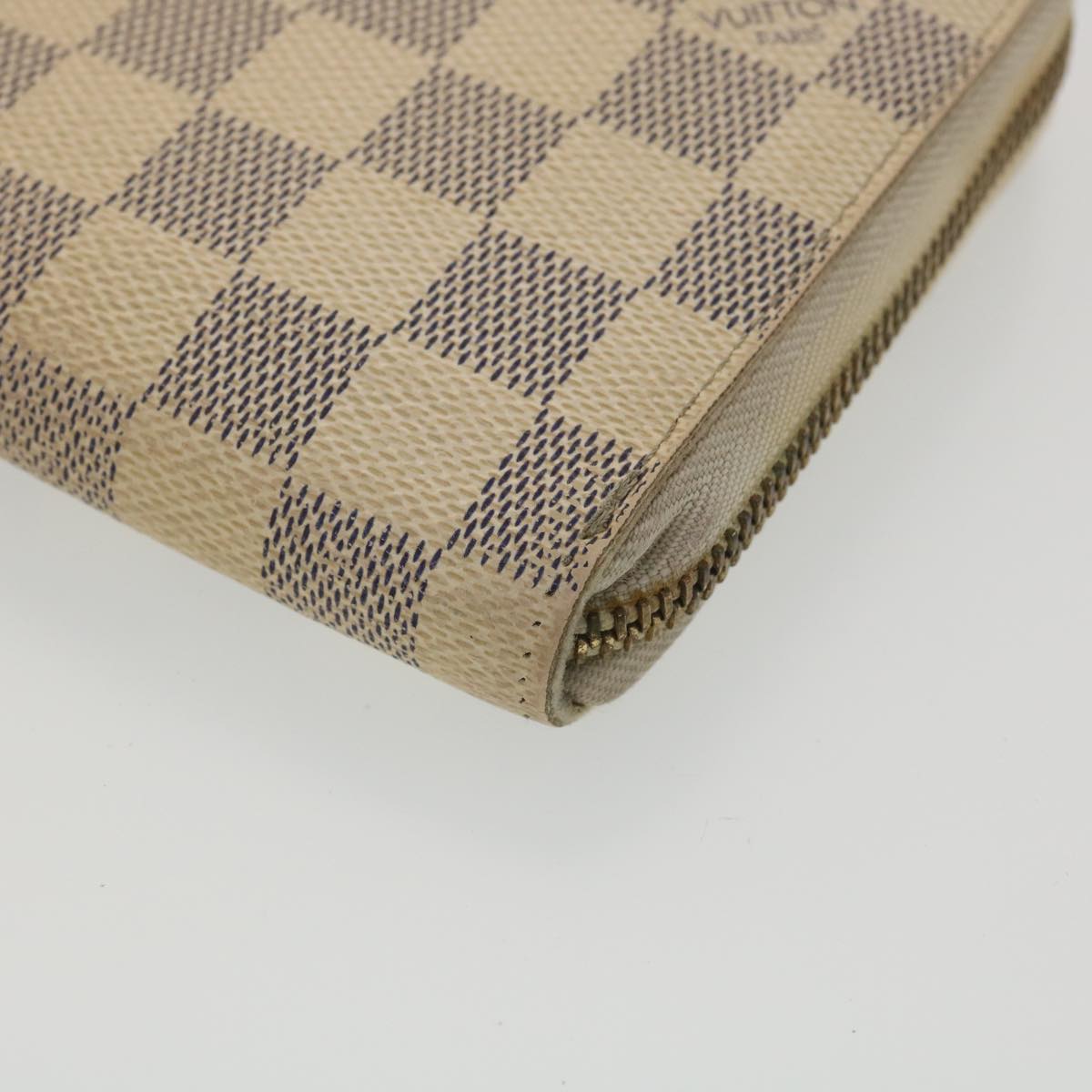 LOUIS VUITTON Damier Azur Zippy Organizer Long Wallet N60012 LV Auth 38241