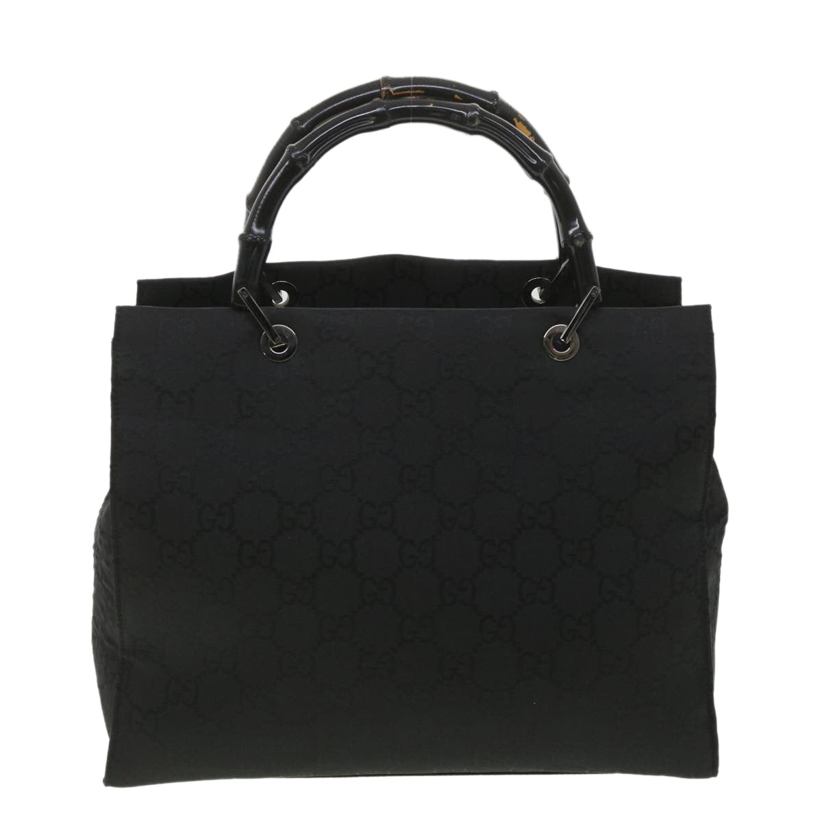 GUCCI GG Canvas Hand Bag Nylon Black Auth 38354