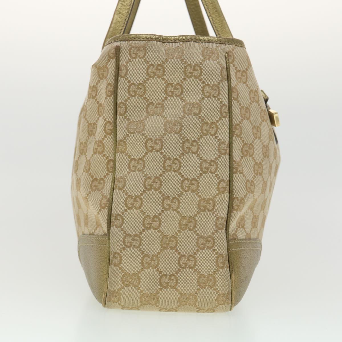 GUCCI GG Canvas Shoulder Bag Beige Gold 163805 Auth 38395