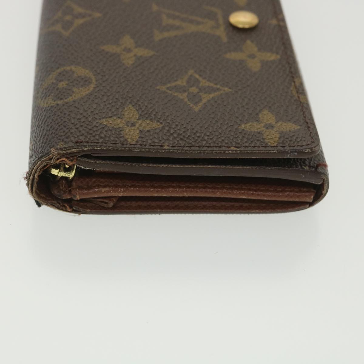 LOUIS VUITTON Monogram Porte Monnaie Billets Tresor Wallet M61730 LV Auth 38645