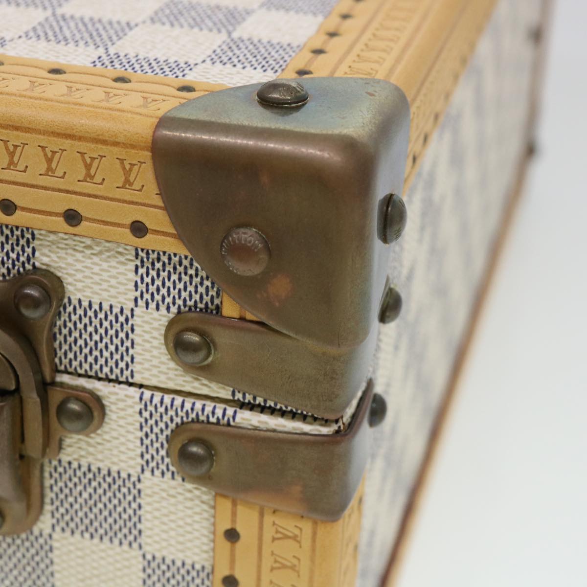 LOUIS VUITTON Damier Azur Cotteville 45 Trunk SPO LV Auth 38808SM