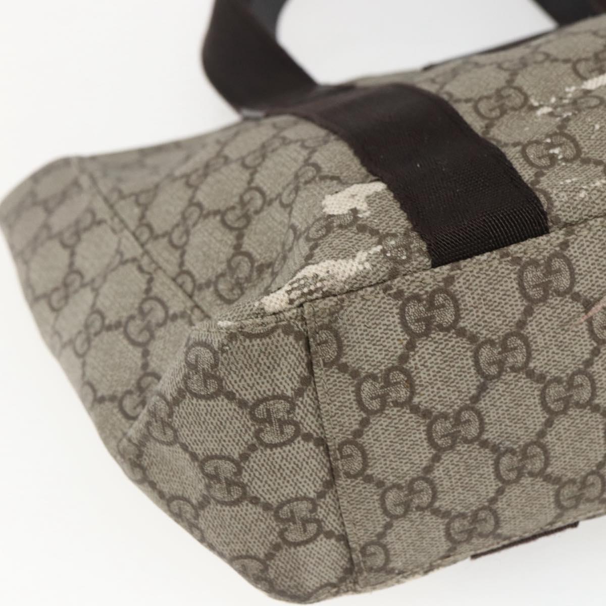 GUCCI GG Supreme Hand Bag PVC Leather Beige 141976 Auth 38817