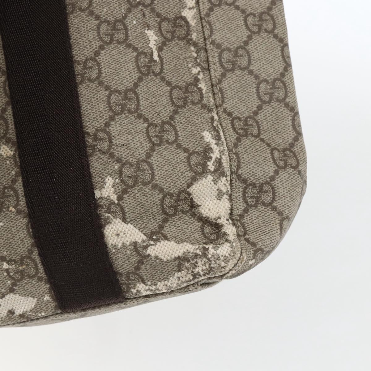 GUCCI GG Supreme Hand Bag PVC Leather Beige 141976 Auth 38817