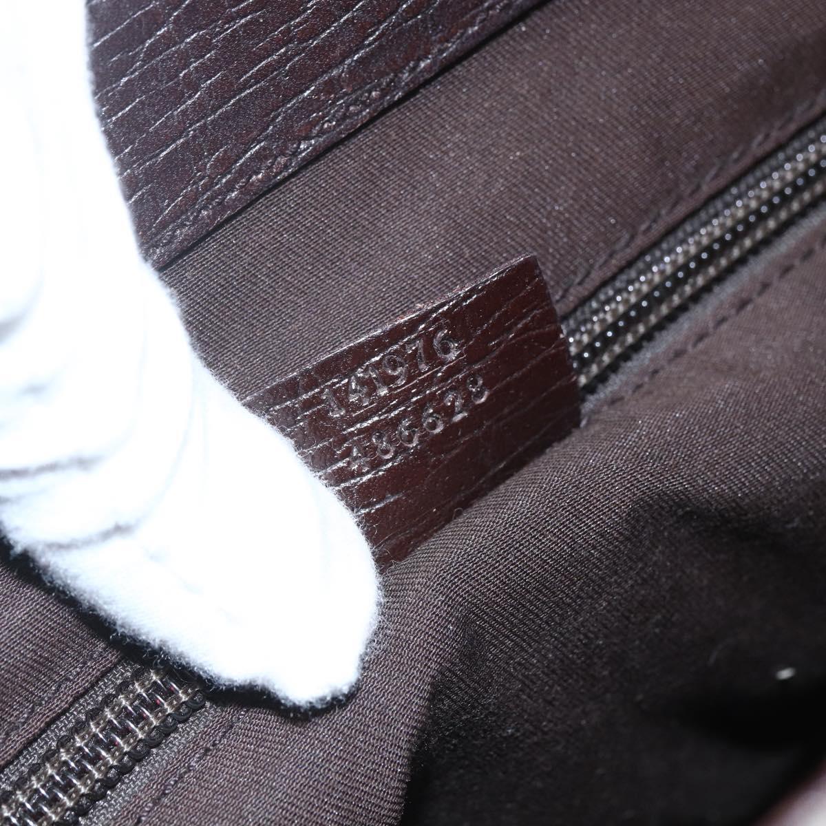 GUCCI GG Supreme Hand Bag PVC Leather Beige 141976 Auth 38817