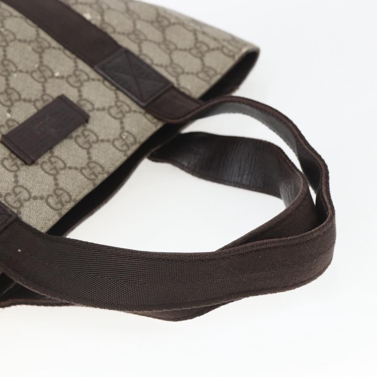 GUCCI GG Supreme Hand Bag PVC Leather Beige 141976 Auth 38817