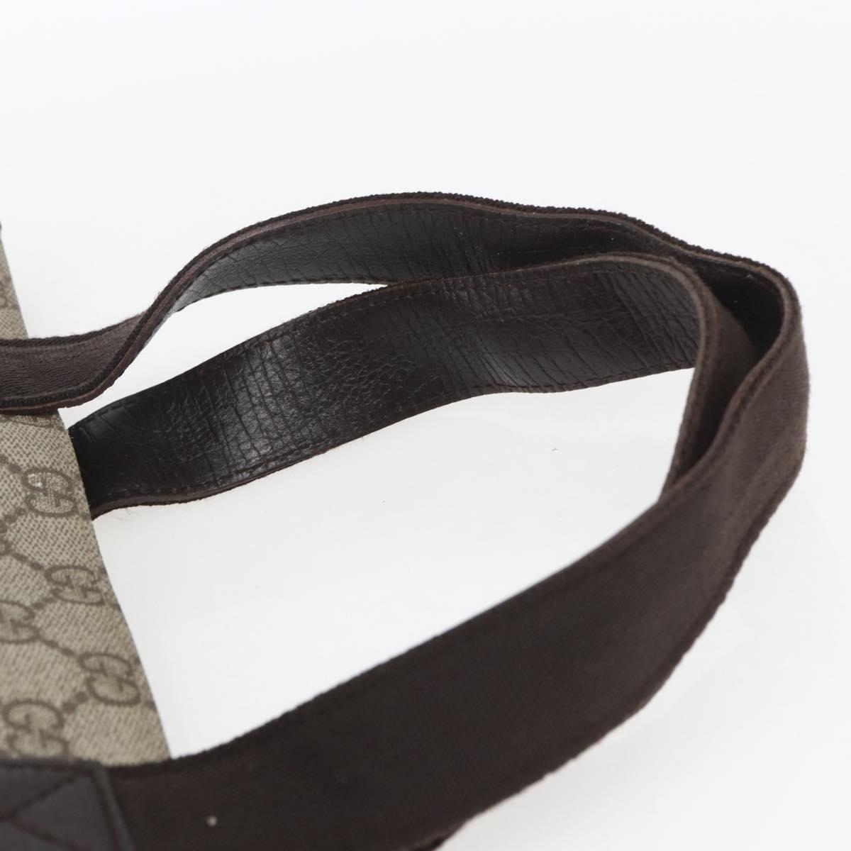 GUCCI GG Supreme Hand Bag PVC Leather Beige 141976 Auth 38817