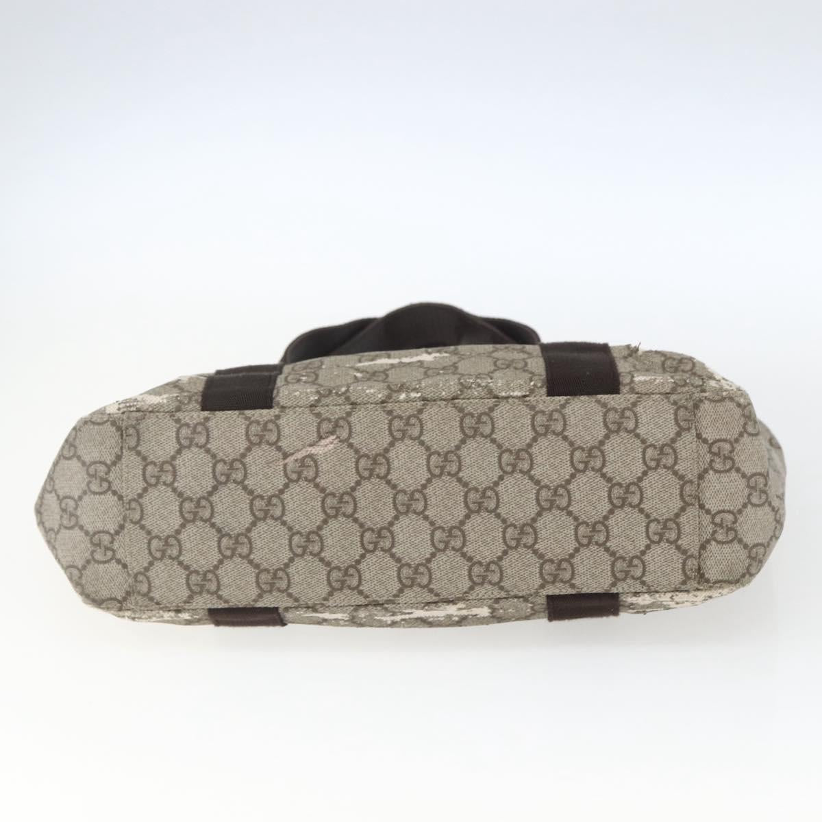 GUCCI GG Supreme Hand Bag PVC Leather Beige 141976 Auth 38817