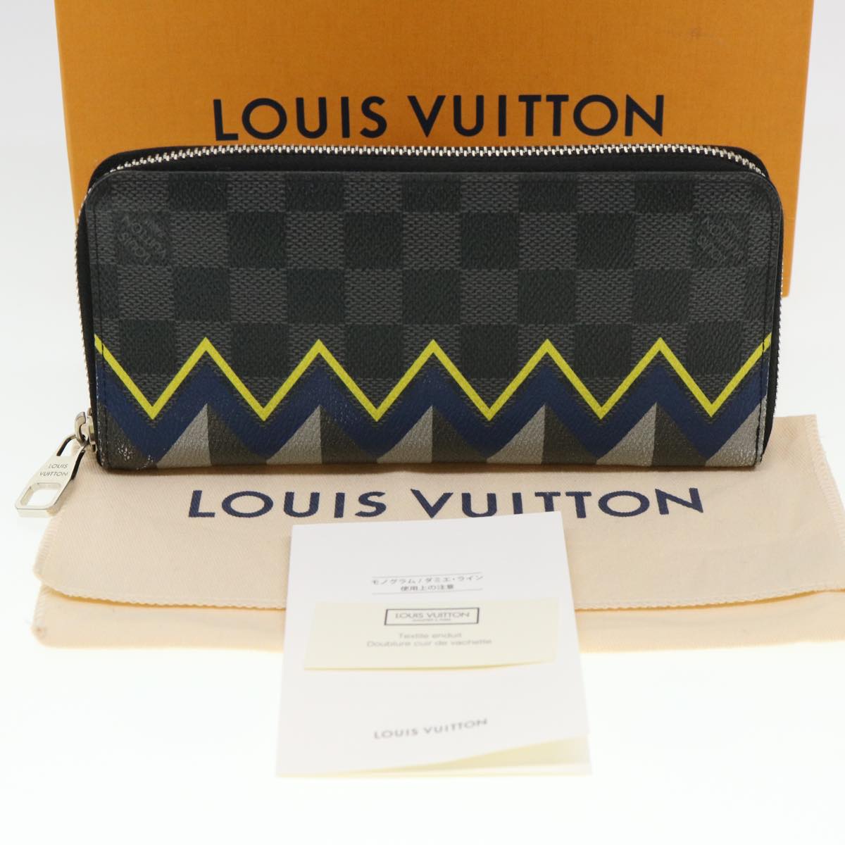 LOUIS VUITTON Damier Graphite Zippy Wallet Vertical Wallet N61253 LV Auth 38889