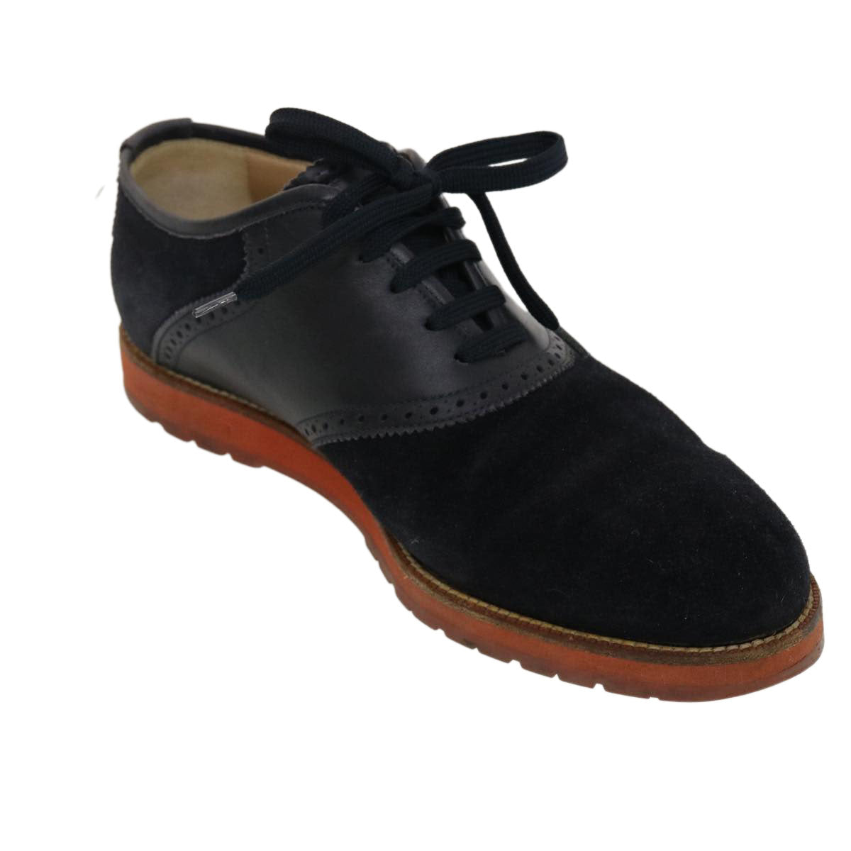 LOUIS VUITTON Shoes Suede Leather 6M Black LV Auth 39347