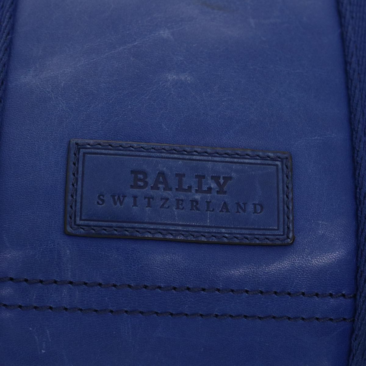 BALLY Hand Bag Leather 2way Blue Auth 39442