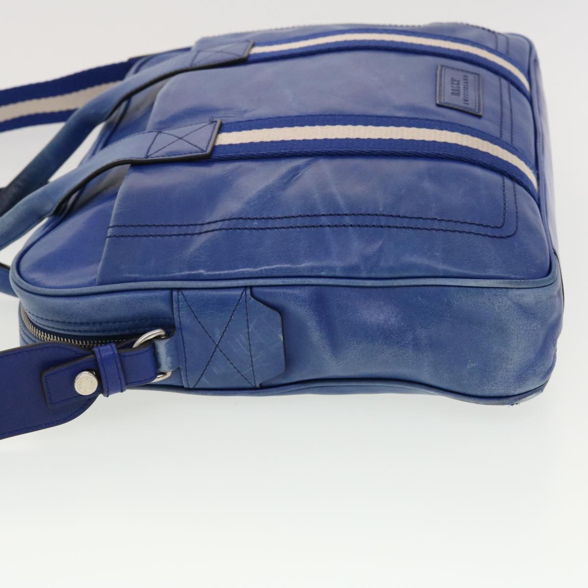 BALLY Hand Bag Leather 2way Blue Auth 39442