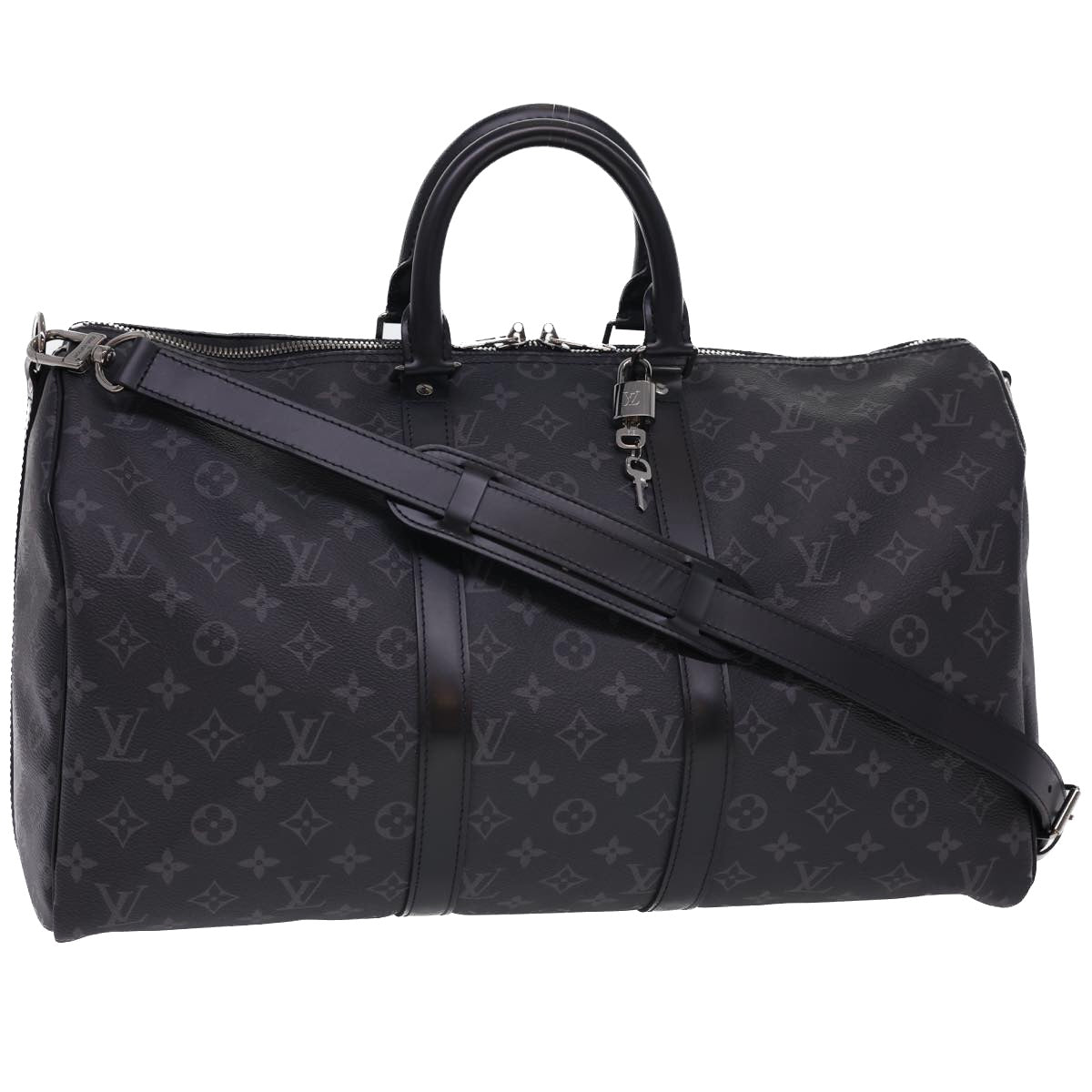 LOUIS VUITTON Eclipse Keepall Bandouliere 45 Boston Bag M43278 LV Auth 40033A