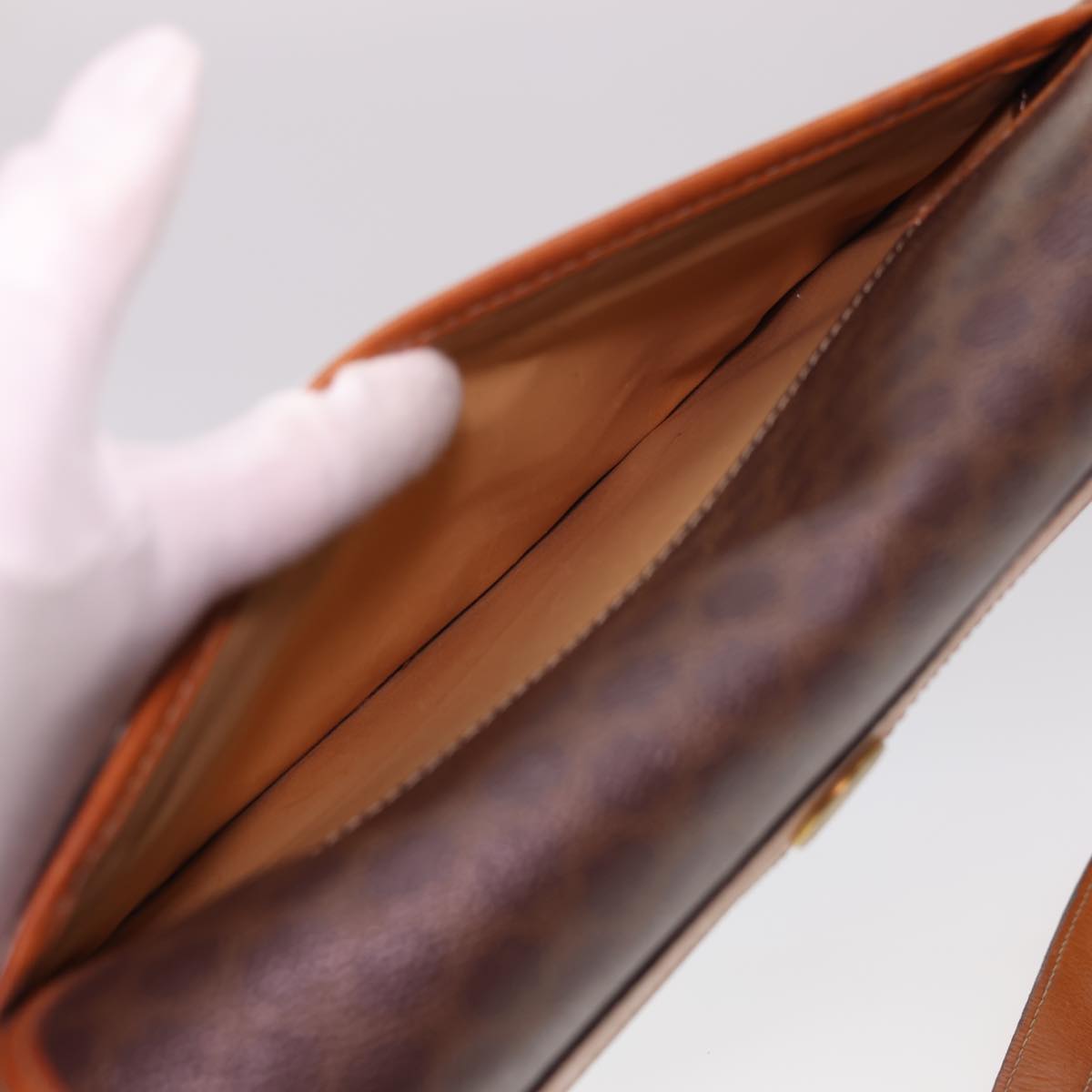 CELINE Macadam Canvas Shoulder Bag PVC Leather Brown Auth 40101