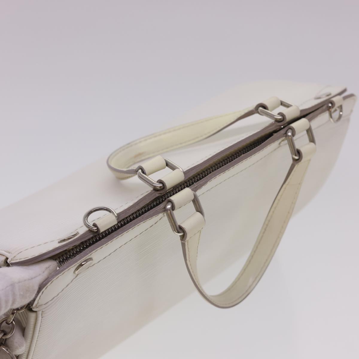 LOUIS VUITTON Epi Blair MM Hand Bag 2way White Yvoire M40330 LV Auth 40363