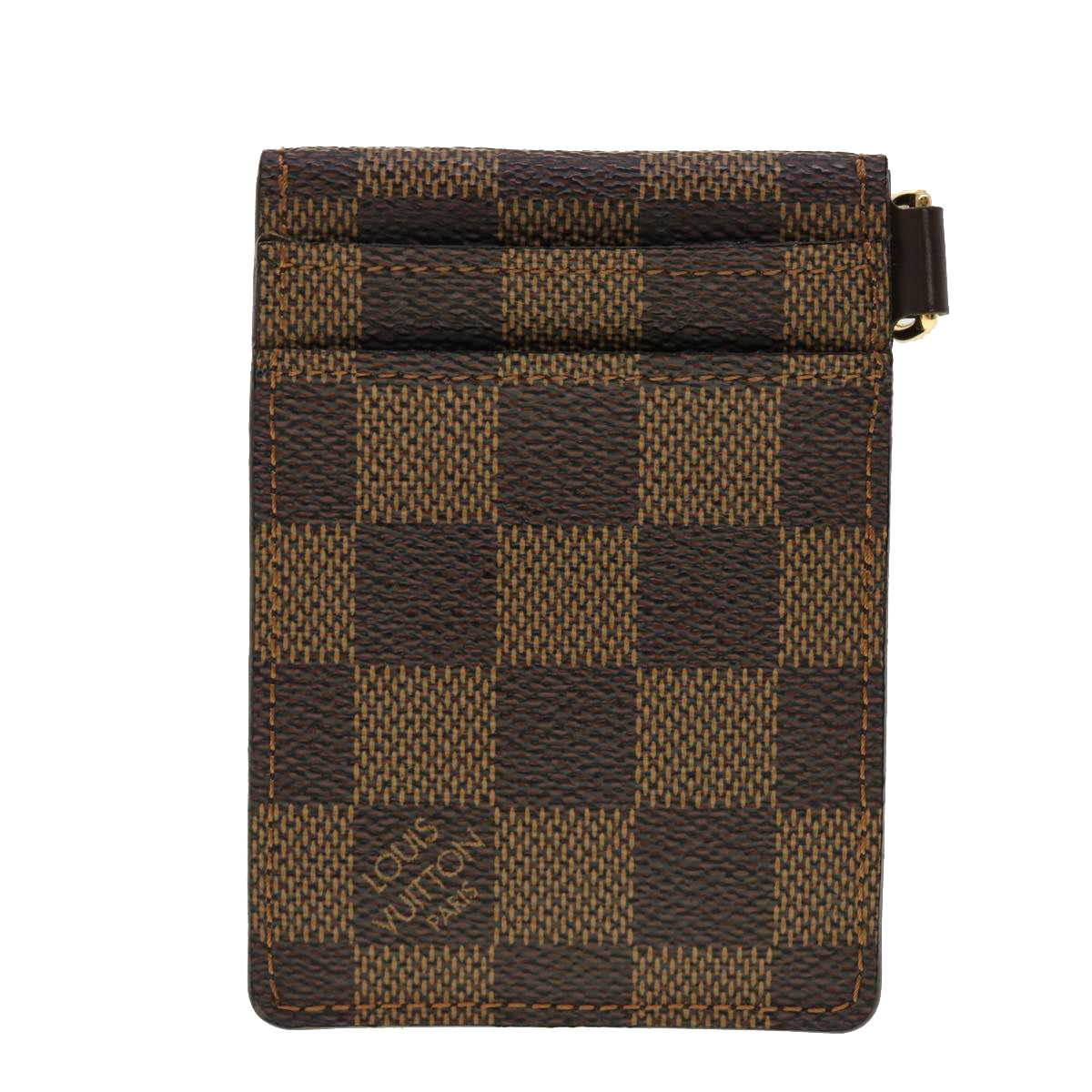 LOUIS VUITTON Damier Ebene Porte Cartes ID Bandouliere Card Case N60016 LV 40403