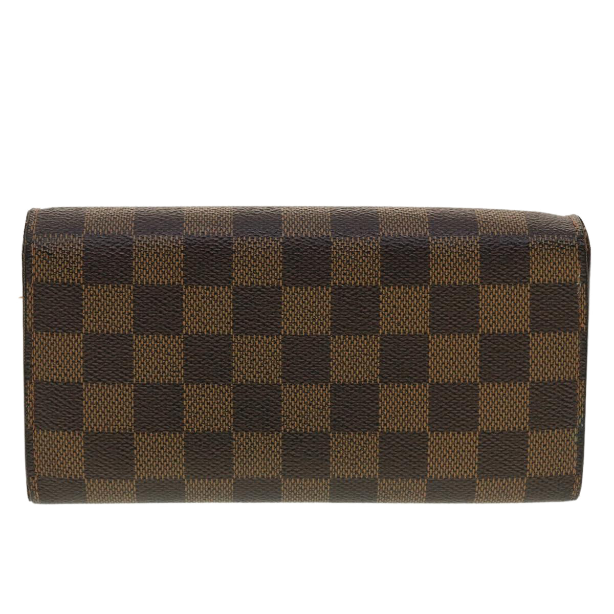 LOUIS VUITTON Damier Ebene Portefeuille Sarah Long Wallet N61734 LV Auth 40580