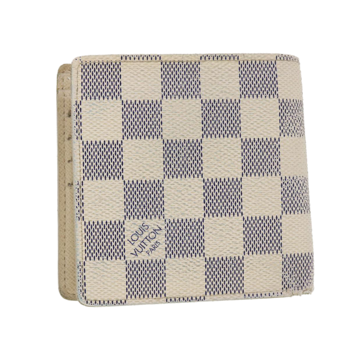 LOUIS VUITTON Damier Azur Porte Feuille Marco Bifold Wallet N60018 LV Auth 41135