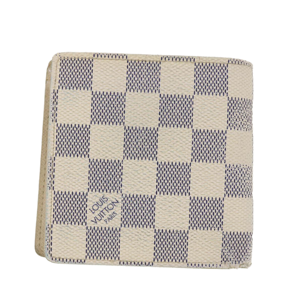 LOUIS VUITTON Damier Azur Porte Feuille Marco Bifold Wallet N60018 LV Auth 41135