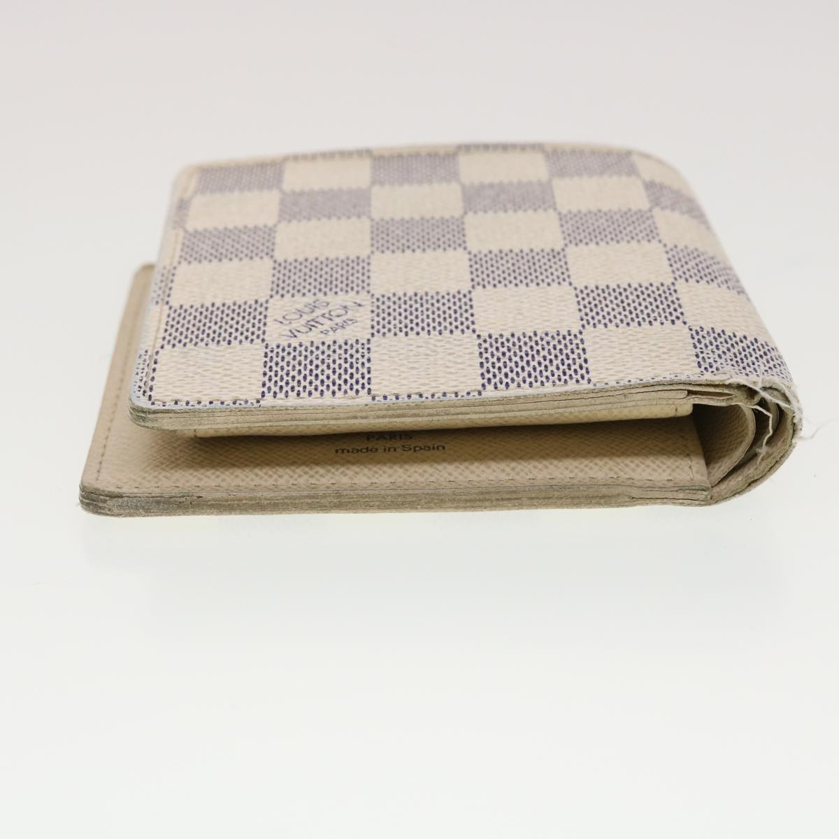 LOUIS VUITTON Damier Azur Porte Feuille Marco Bifold Wallet N60018 LV Auth 41135