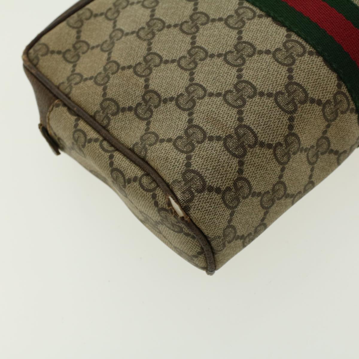 GUCCI GG Canvas Web Sherry Line Clutch Bag Beige Red Green 010.378. Auth 41257