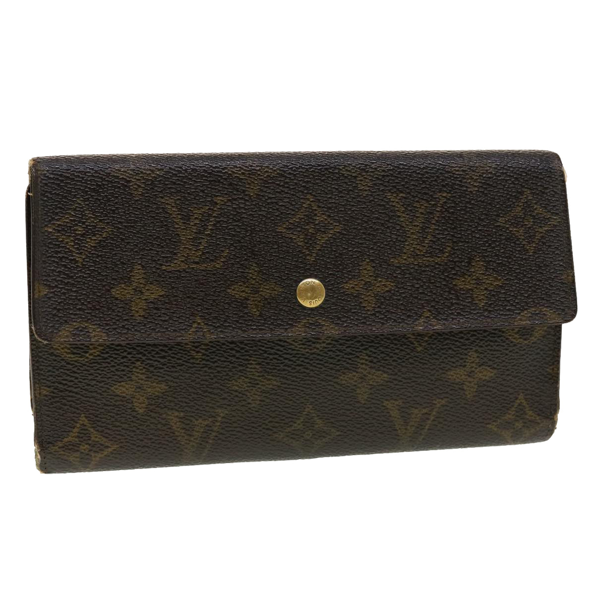 LOUIS VUITTON Monogram Portefeuille International Long Wallet M61217 Auth 41653