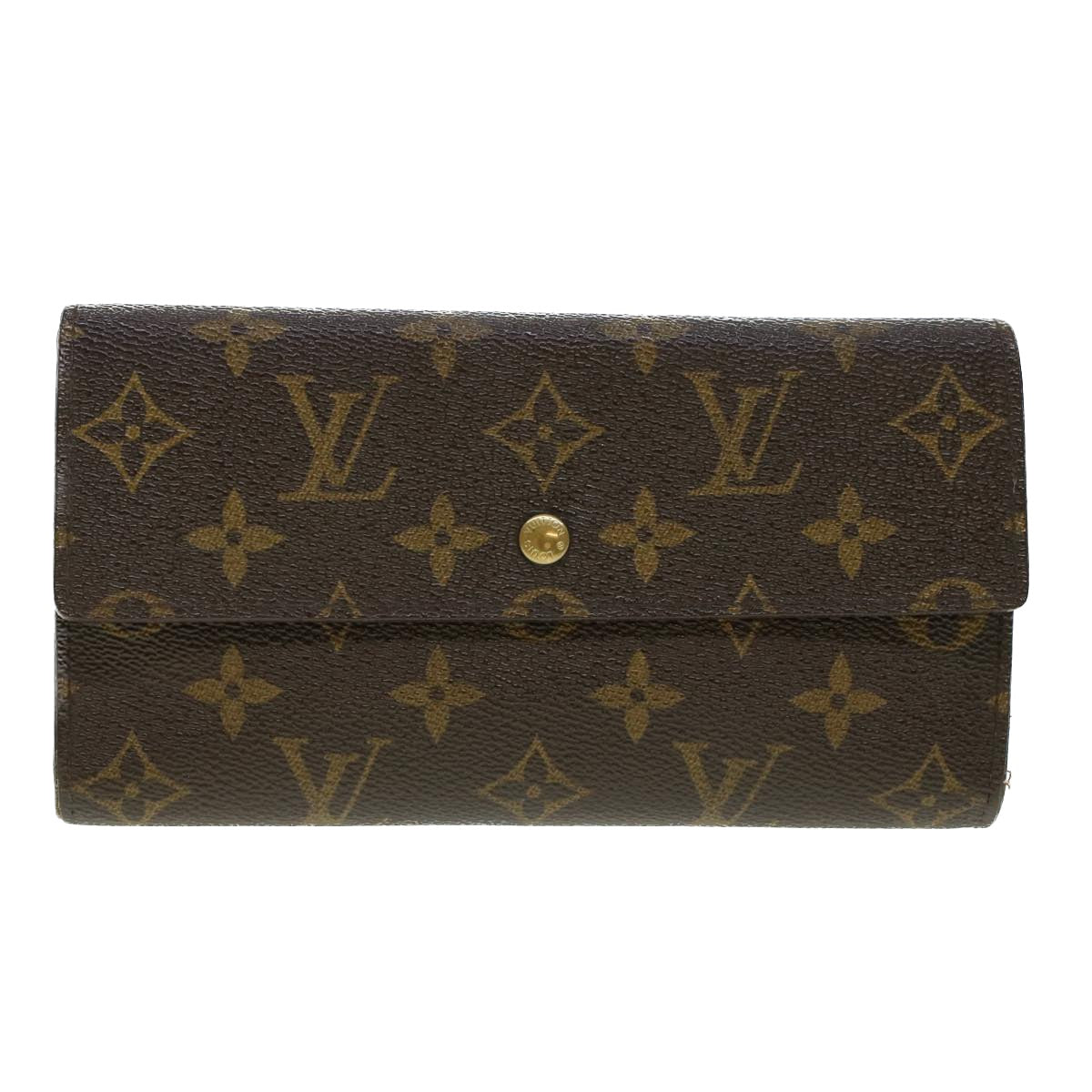 LOUIS VUITTON Monogram Portefeuille International Long Wallet M61217 Auth 41853