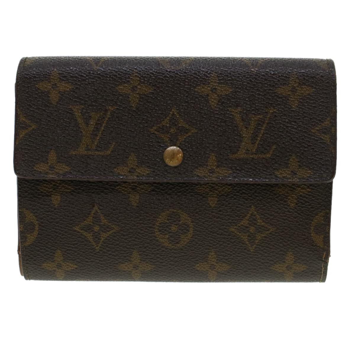 LOUIS VUITTON Monogram Porte Tresor Etui Papie Wallet M61202 LV Auth 42147