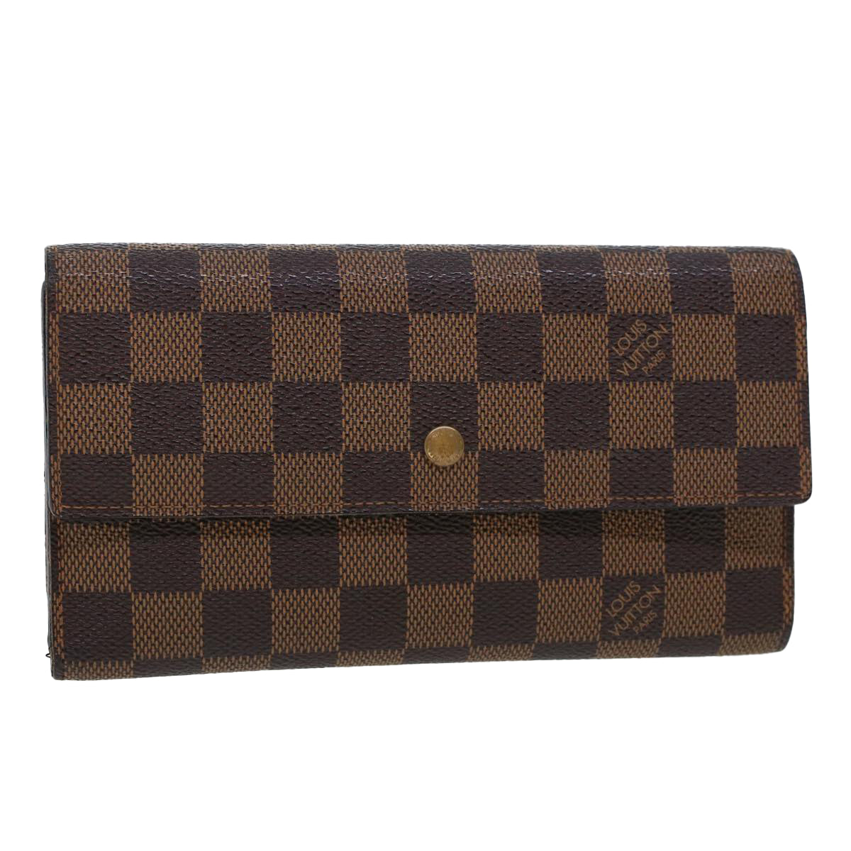 LOUIS VUITTON Damier Ebene Portefeuille International Wallet N61217 Auth 42296