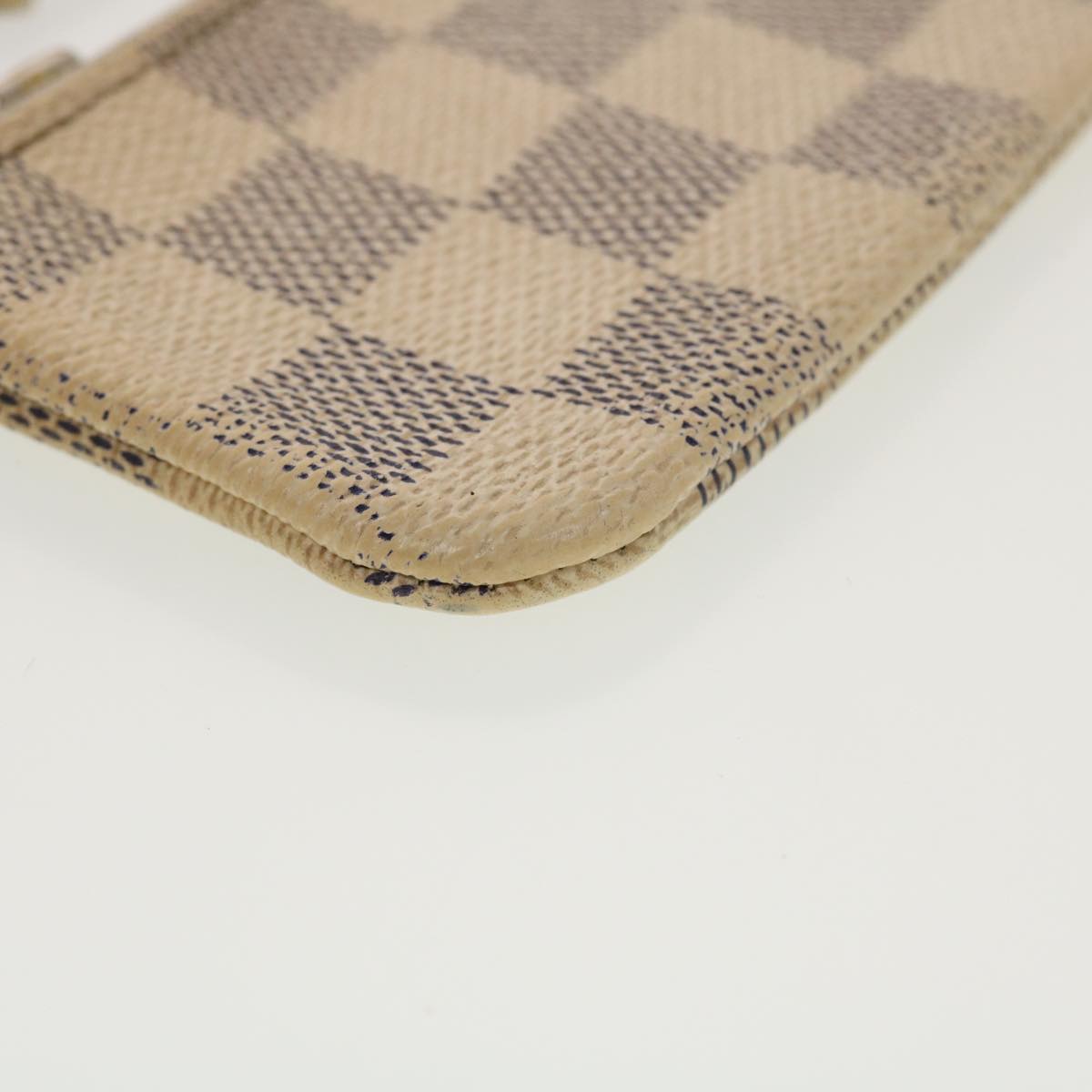 LOUIS VUITTON Damier Azur Pochette Cles Coin Purse N62659 LV Auth 42702