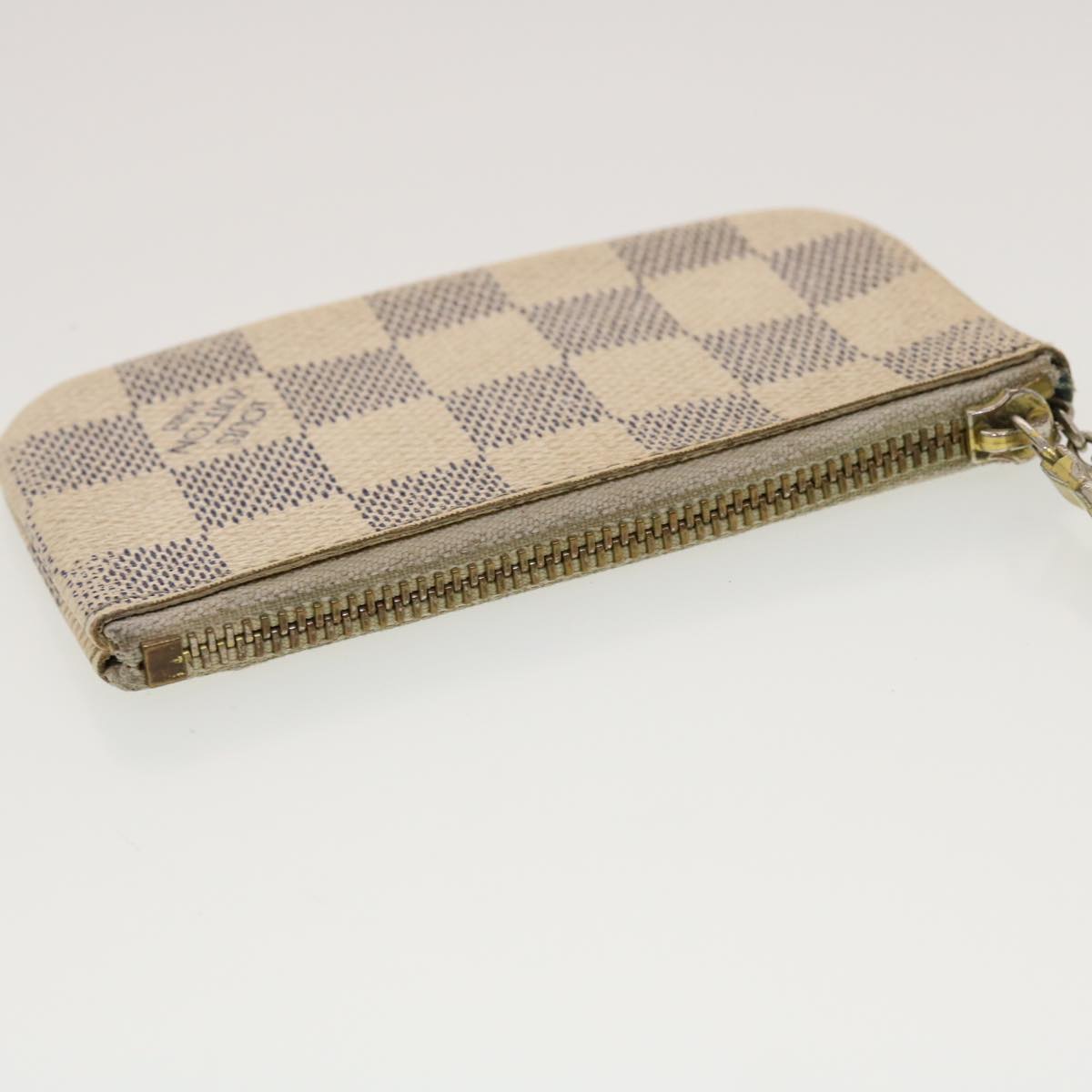 LOUIS VUITTON Damier Azur Pochette Cles Coin Purse N62659 LV Auth 42702