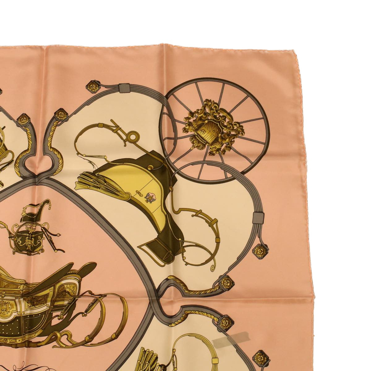 HERMES Carre 90 SPRINGS Scarf Silk Pink Auth 42852