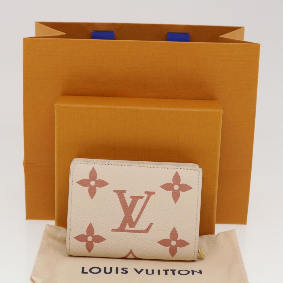 LOUIS VUITTON Monogram Empreinte Portefeuille Clare Wallet White M81927 42904A