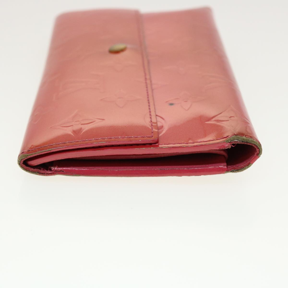 LOUIS VUITTON Vernis Porte Tresol International Long Wallet Pink M91246 LV 43022